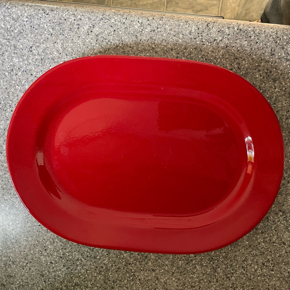 Waechtersbach Germany Red Oval 13 3/4” Serving Platter Tray